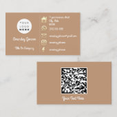 Logo Social Media Gold QR-Code-Adresse braun Visitenkarte (Vorne/Hinten)