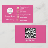 Logo Social Media Gold QR-Code-Adresse Rosa Visitenkarte (Vorne/Hinten)