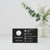 Logo Social Media Gold QR Code Gold Black Visitenkarte (Stehend Vorderseite)