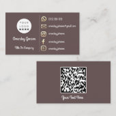 Logo Social Media Gold QR Code Gold Brown Visitenkarte (Vorne/Hinten)