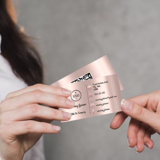 Logo Social Media Gold QR Code Rose Adress Visitenkarte