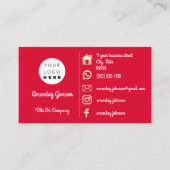 Logo Social Media Gold QR Red Gold Gold Visitenkarte (Vorderseite)