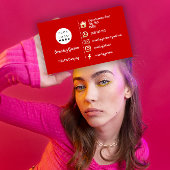 Logo Social Media Gold QR Red Gold Gold Visitenkarte