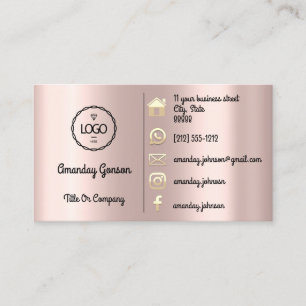 Logo Social Media Gold QR Rose Gold Adress Visitenkarte