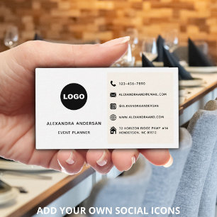 Logo Social Media Icons Planer Cateringservice Visitenkarte