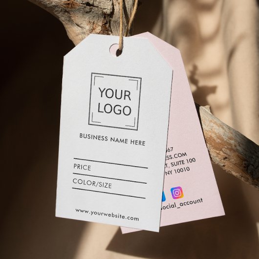 Logo Social Media Minimal Preis-Label DIY BLUSH Visitenkarte
