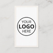 Logo Social Media Minimalistisch Beige Visitenkarte (Rückseite)