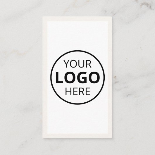 Logo Social Media Minimalistisch Beige Visitenkarte (Rückseite)