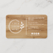 Logo Social Media QR Code Carpentry Wood Modern Visitenkarte (Vorderseite)