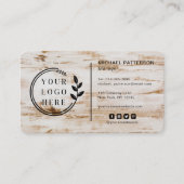 Logo Social Media QR Code Carpentry Wood Rustikal Visitenkarte (Vorderseite)