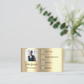 Logo Social Media QR Code Foto Custom Elegant Visitenkarte (Stehend Vorderseite)