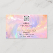 Logo Social Media QR Code Gold Holograph Pink Visitenkarte (Rückseite)