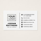 Logo-Social-Media-QR-Code jeder Farbe Visitenkarte (Vorderseite)