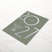 Logo Softgrün Geschäft Feiertags Silber Karte (Gedreht)