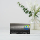 Logo "Solar Energy Power" | Metall-Hintergrund Visitenkarte (Stehend Vorderseite)