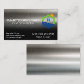 Logo "Solar Energy Power" | Metall-Hintergrund Visitenkarte (Vorne/Hinten)