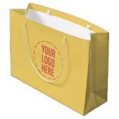 Logo "Sonnenstrand Gelb Thema" Große Geschenktüte (Rückseite Schrägansicht)
