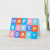 Logo Spaß farbenfroh einfach Business Happy Geburt Karte (Vorderseite)