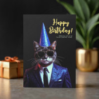 Logo Spaß Schwarz-weiß Cat Blue Anzug Party Geburt
