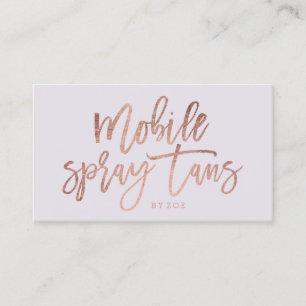 Logo "Spray tans" Rose gold typografisch lilac Visitenkarte