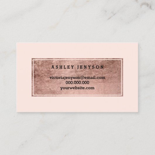 Logo "Spray tans" Rose Goldtypografie Visitenkarte (Rückseite)