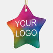 Logo-Star für Unternehmen mit doppelseitigem Desig Keramik Ornament (Links)