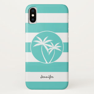 Logo-Streifen mit Namen für Aqua und White Palm Case-Mate iPhone Hülle