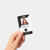 Logo-Strichcode Schwarz-weiß Moderne Mitarbeiter-I Ausweis (Handheld)