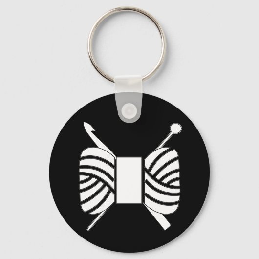 Logo-Strick-Ecke des Garns {Dark} Schlüsselanhänger (Vorderseite)