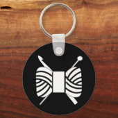 Logo-Strick-Ecke des Garns {Dark} Schlüsselanhänger (Vorderseite)