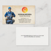 Logo "Strom" | Elektrischer Arbeitsanzug Visitenkarte (Vorne/Hinten)