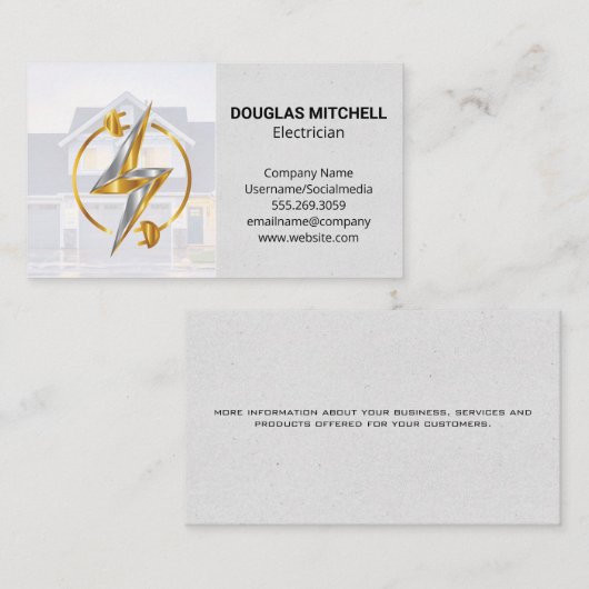 Logo "Strom" | Zuhause Visitenkarte (Vorne/Hinten)