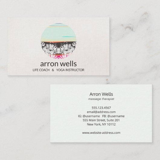 Logo "Sunrise" für Yoga Holistic Health and Healin Visitenkarte (Vorne/Hinten)