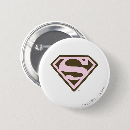 Logo "Supergirl Pink and Brown" Button (Vorne & Hinten)