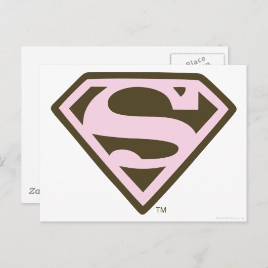 Logo "Supergirl Pink and Brown" Postkarte (Vorne/Hinten)