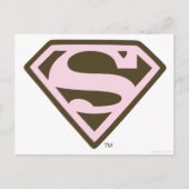 Logo "Supergirl Pink and Brown" Postkarte (Vorderseite)