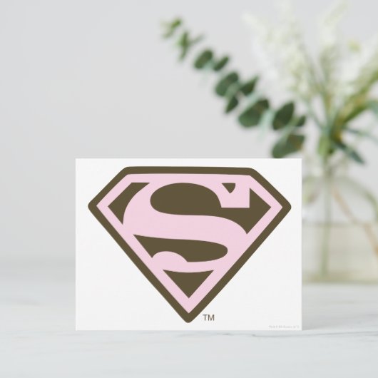 Logo "Supergirl Pink and Brown" Postkarte (Stehend Vorderseite)