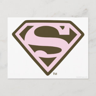 Logo "Supergirl Pink and Brown" Postkarte