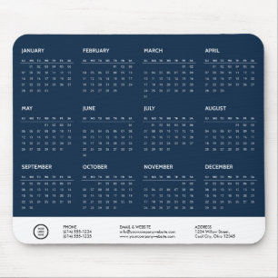 Logo-Swag für Blue Customizable 2024 Calendar Comp Mousepad