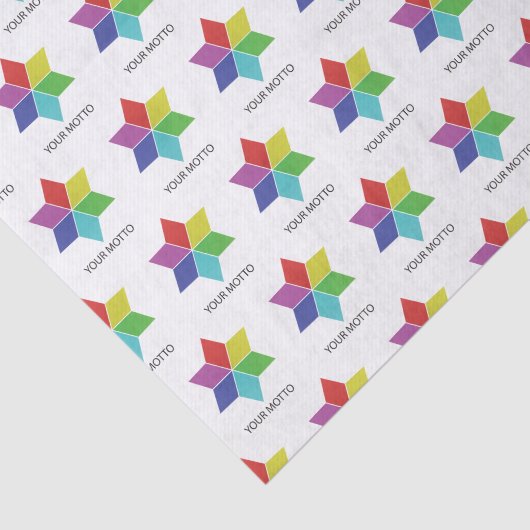 Logo-Symbol-Motto Unternehmen Werbeaktion Seidenpapier (Ausschnitt)