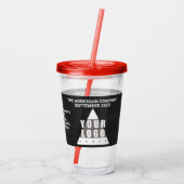 Logo-Tafel-einfaches modernes schickes förderndes Acryltrinkbecher (Rückseite)