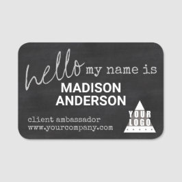 Logo-Tafel-Typografie HALLO wiederverwendbar Namensschild