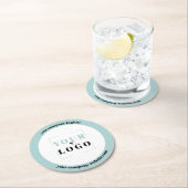 Logo-Tagline für Unternehmen und Website Runder Pappuntersetzer (Vor Ort)