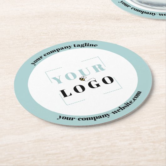 Logo-Tagline für Unternehmen und Website Runder Pappuntersetzer (Angewinkelt)