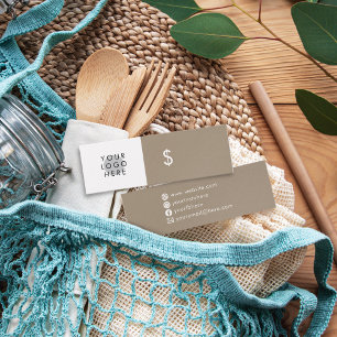 Logo-Tan Beige-Tag für den grauen Preis der sozial