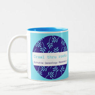 Logo-Tassenschleichen durch Wurzeln Zweifarbige Tasse