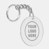 Logo Template Business Promo Einfach Weiß Akryllis Schlüsselanhänger (Vorderseite links)