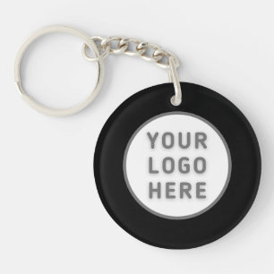 Logo Template Business Promo Simple Black Acrylic Schlüsselanhänger