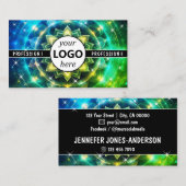 Logo Template Chakra Blume of Life Galaxy Sparkle Visitenkarte (Vorne/Hinten)