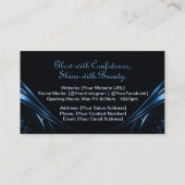 Logo Template Chic Luxe Blüh Ice Blue Visitenkarte (Rückseite)